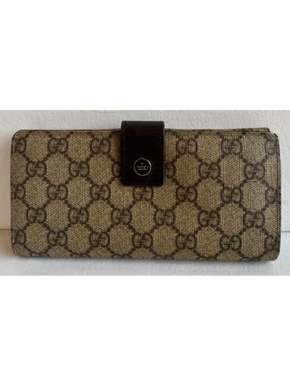 Gucci GG Canvas Continental Long Wallet Brown Beige 115046 2149